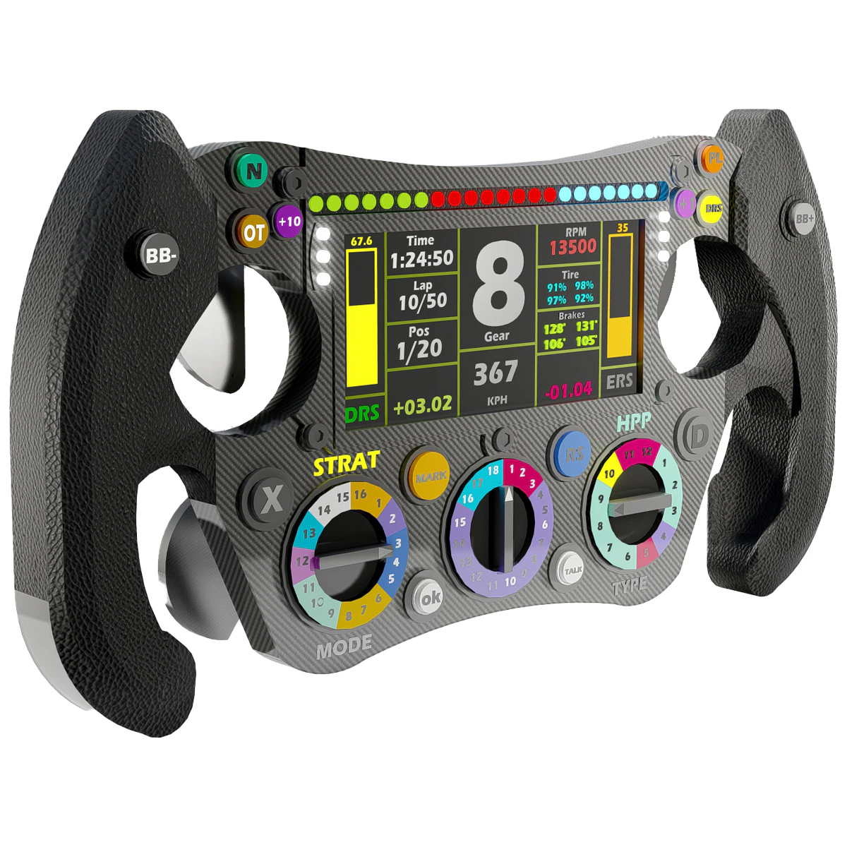 Mercedes-AMG Petronas Formula 1 Team Steering Wheel 3D Model .c4d .max .obj .3ds .fbx .stl .blend 
