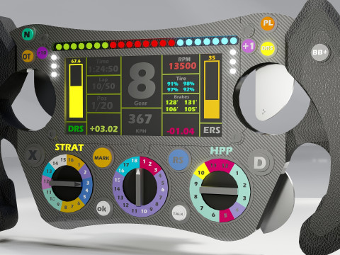 Mercedes-AMG Petronas Formula 1 Team Steering Wheel 3D Model