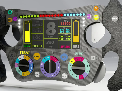 Mercedes-AMG Petronas Formula 1 Team Steering Wheel 3D Model
