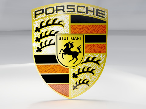 Detailed Porsche Logo 3D Модель
