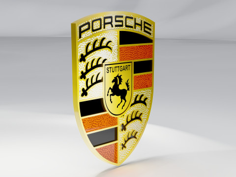 Detailed Porsche Logo 3D Модель