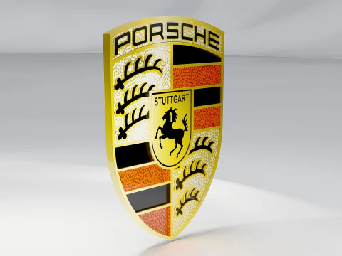 Detailed Porsche Logo 3D Model