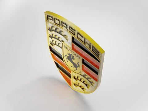 Detailed Porsche Logo 3D Model