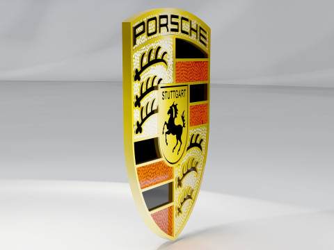 Detailed Porsche Logo 3D Модель