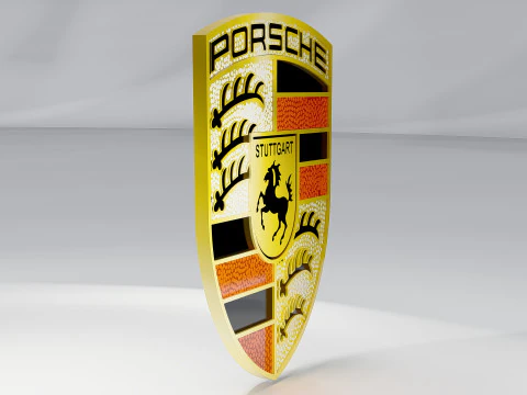 Detailed Porsche Logo 3D Model