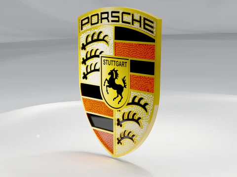 Detailed Porsche Logo 3D Model