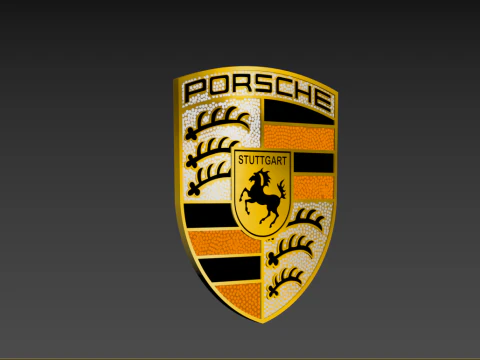 Detailed Porsche Logo 3D Model