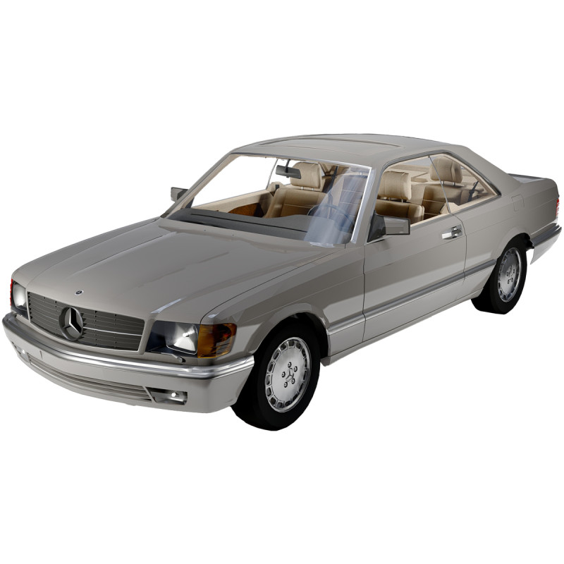 Mercedes-Benz 560 SEC 1965 3D Model .c4d .max .obj .3ds .fbx .stl .blend
