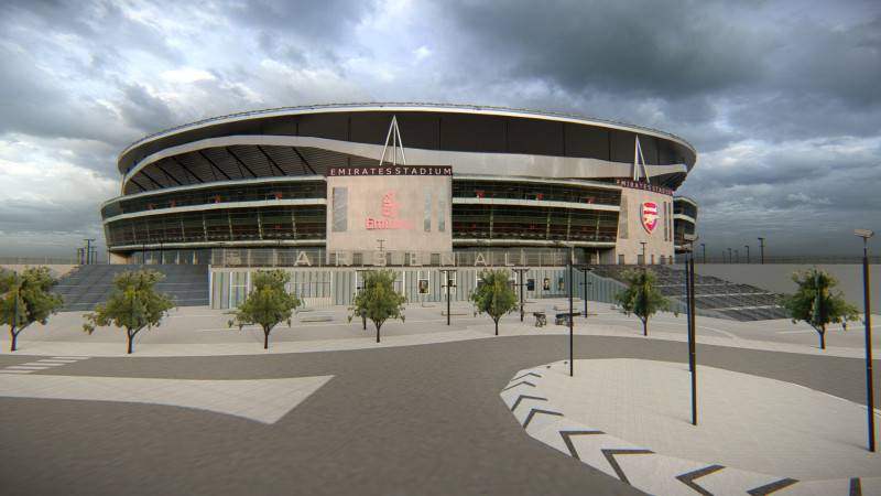 Arsenal Emirates Stadium 3D Model .c4d .max .obj .3ds .fbx .stl .blend