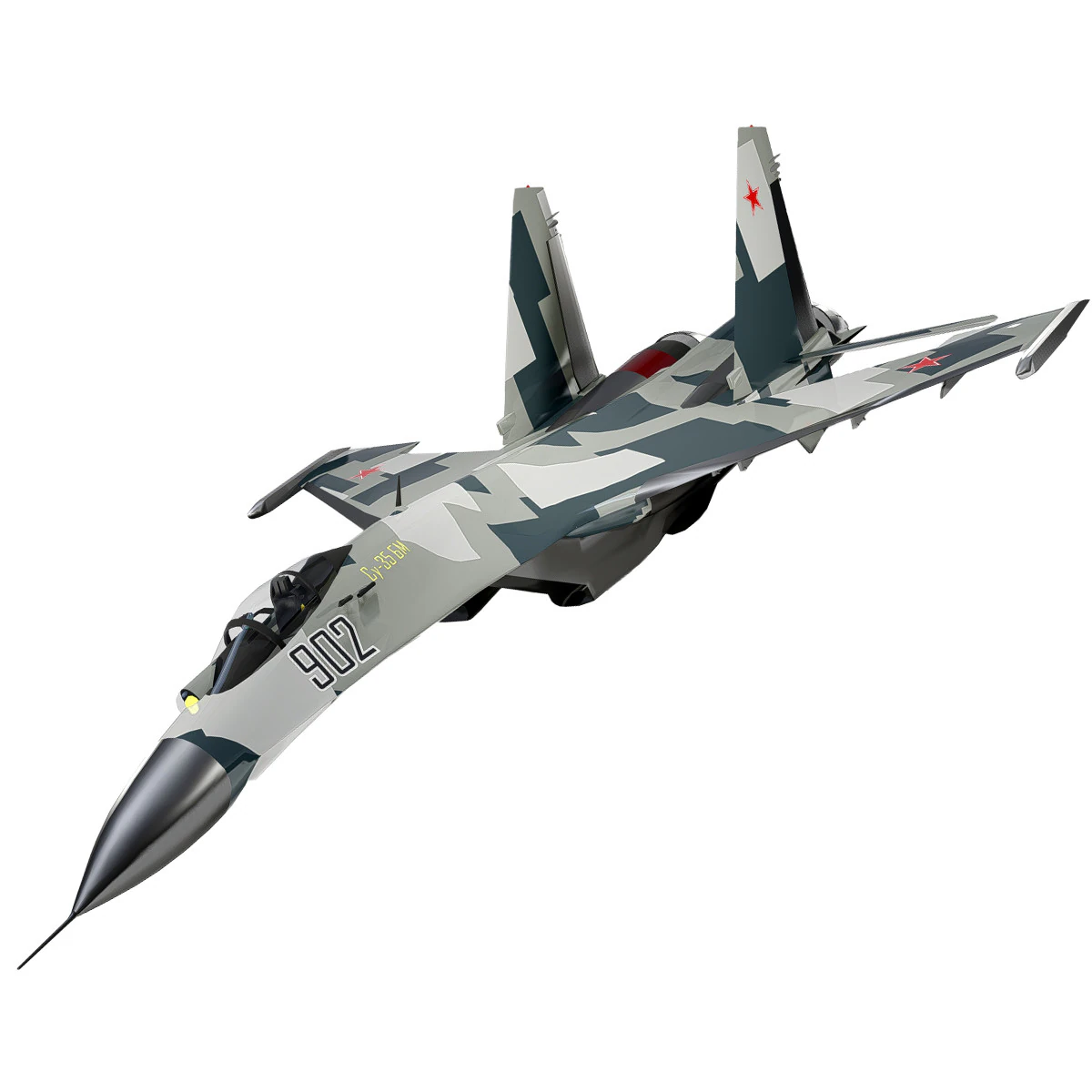 Sukhoi Su-35 3D Model .c4d .max .obj .3ds .fbx .stl .blend 