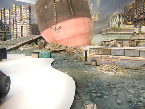 Concrete Jungle Shipwreck Model 3D