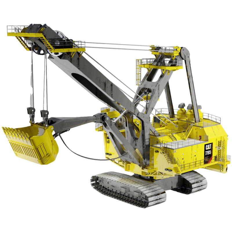 Shovel Caterpillar 7795 3D 모델 .c4d .max .obj .3ds .fbx .stl .blend 