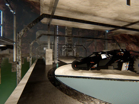 Batcave Superhero Underground Hideout 3D Model