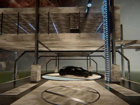 Batcave Superhero Underground Hideout 3D Model