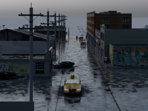 New York Street Scene 3D Model