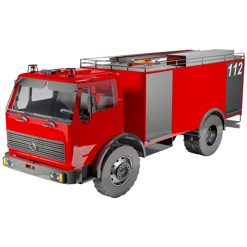 Fire Truck Emergency Vehicle 3D Model .c4d .max .obj .3ds .fbx .stl .blend 