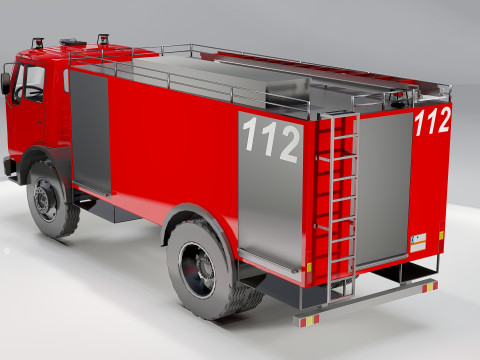 Fire Truck Emergency Vehicle 3D Model