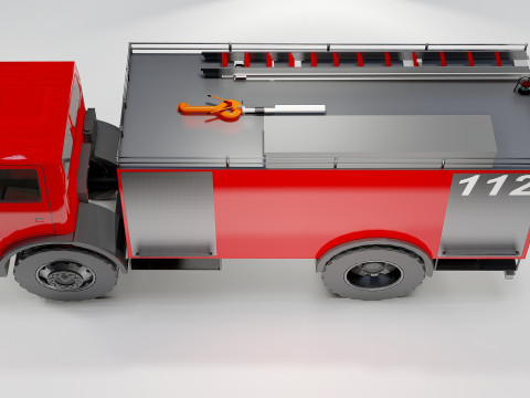 Fire Truck Emergency Vehicle 3D Model