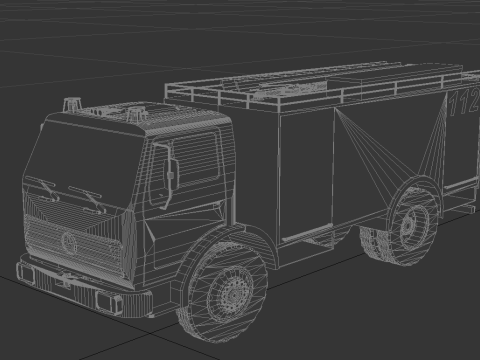 Fire Truck Emergency Vehicle 3D Model