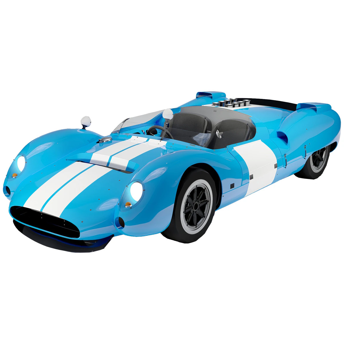 Shelby Cooper Monaco King Cobra 1963 3D Model .c4d .max .obj .3ds .fbx .stl .blend 