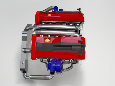 High-Performance Automobile Engine Model 3D