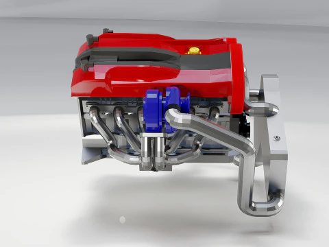 High-Performance Automobile Engine 3D Model