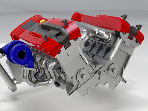 High-Performance Automobile Engine Model 3D