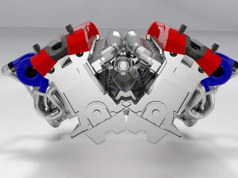 High-Performance Automobile Engine Model 3D