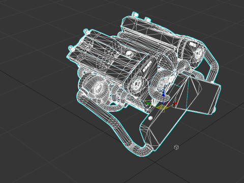 High-Performance Automobile Engine Model 3D
