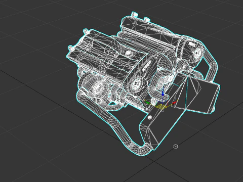 High-Performance Automobile Engine 3D Model