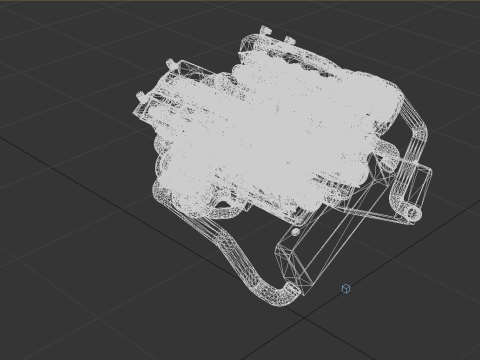 High-Performance Automobile Engine Model 3D