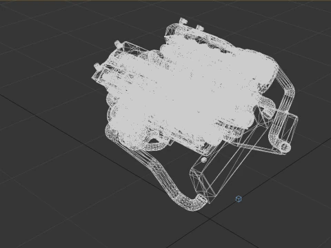 High-Performance Automobile Engine 3D Model