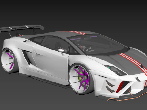 Lambo rghini Gallardo Widebody Racing Edition 3D Model