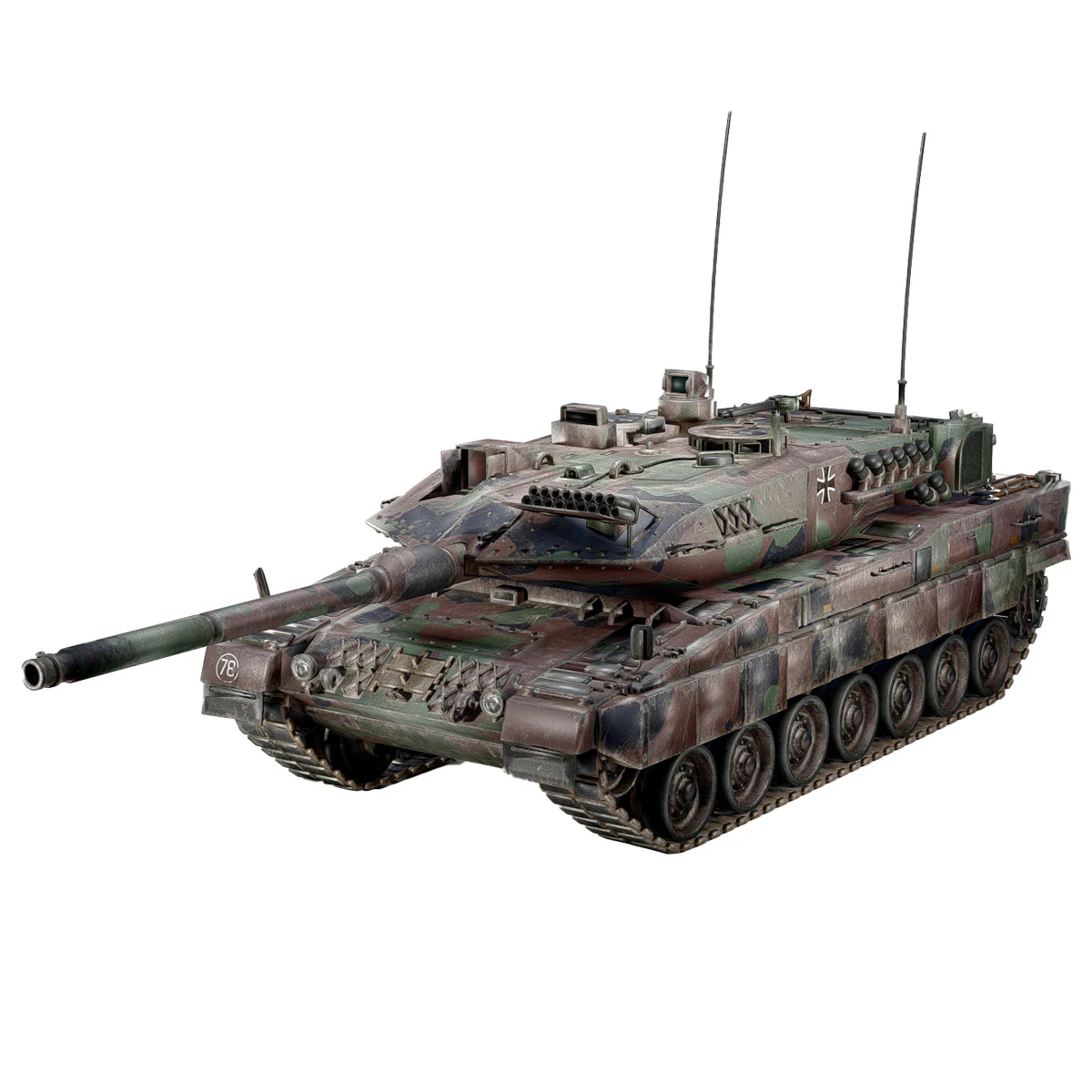 Leopard 2A7 Main Battle Tank German Panzer 3D Model .c4d .max .obj .3ds .fbx .stl .blend 