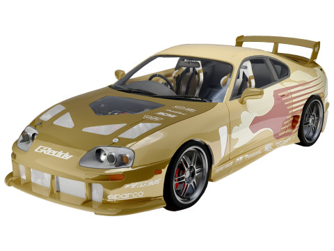 Toyota Supra Turbo Mk IV 1993 2 Fast 2 Furious Livery 3Dモデル