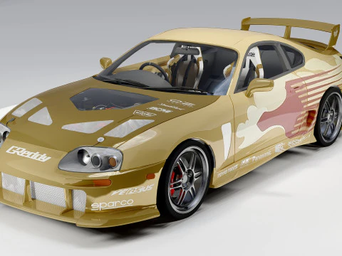 Toyota Supra Turbo Mk IV 1993 2 Fast 2 Furious Livery 3D Model