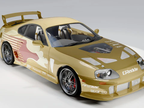 Toyota Supra Turbo Mk IV 1993 2 Fast 2 Furious Livery 3D Model