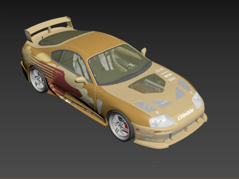 Toyota Supra Turbo Mk IV 1993 2 Fast 2 Furious Livery 3D Model