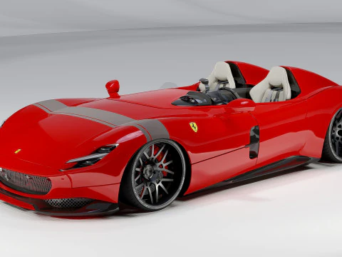 Ferrari Monza SP2 Forgiato'ya &Ouml;zel Speedster S&uuml;per Araba 3D Model