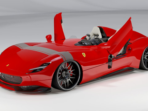 Ferrari Monza SP2 Forgiato Exclusive Speedster Supercar 3D 模型