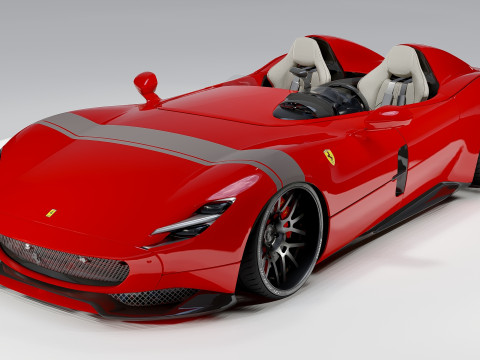 Ferrari Monza SP2 Forgiato Exclusive Speedster Supercar 3D 模型