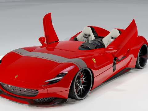 Ferrari Monza SP2 Forgiato Exclusive Speedster Supercar 3D 模型