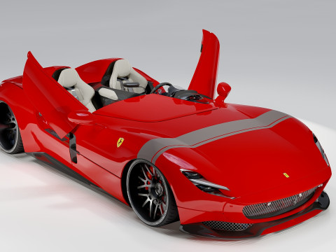 Ferrari Monza SP2 Forgiato Exclusive Speedster Supercar 3D 模型