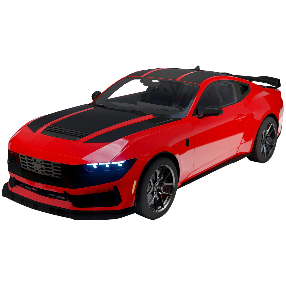Ford Mustang Dark Horse 2025 Yeni Nesil G&uuml;&ccedil;l&uuml; Araba 3D Model .c4d .max .obj .3ds .fbx .stl .blend 