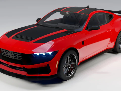 Ford Mustang Dark Horse 2025 Yeni Nesil G&uuml;&ccedil;l&uuml; Araba 3D Model