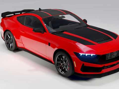 Ford Mustang Dark Horse 2025 Yeni Nesil G&uuml;&ccedil;l&uuml; Araba 3D Model