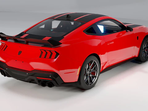 Ford Mustang Dark Horse 2025 Yeni Nesil G&uuml;&ccedil;l&uuml; Araba 3D Model