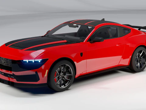 Ford Mustang Dark Horse 2025 Yeni Nesil G&uuml;&ccedil;l&uuml; Araba 3D Model