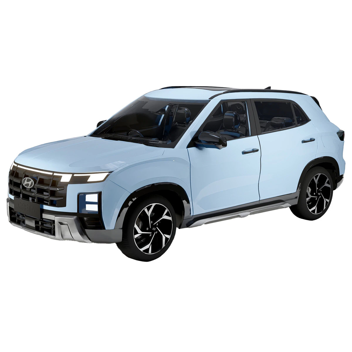 Hyundai Creta 2025 Compact Crossover SUV 3D Model .c4d .max .obj .3ds .fbx .stl .blend 