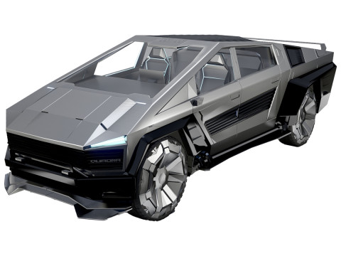 Quadra Cybertruck Concept Futuristic Pickup 3D Model